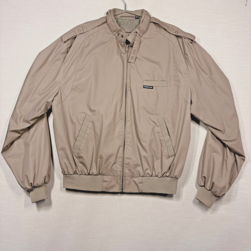 Members Only Beige Bomber Jacket